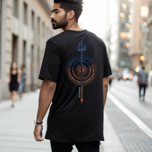 "Shiva’s Trishul Cosmic Energy" Oversized  T-Shirt