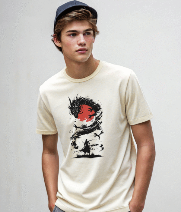 “Sumi-e Samurai Dragon" T-Shirt - Image 2