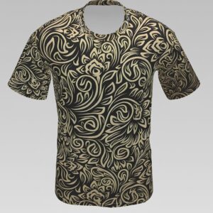 Elegant Floral Swirl All-Over Print T-Shirt