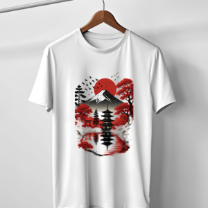 Japanese Serenity Landscape Graphic Premium T-Shirt