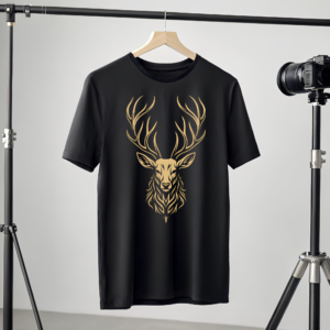 Majestic Golden Stag Graphic T-shirt